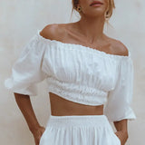 Linen Cropped Tops