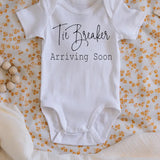 Tie Breaker Pregnancy Announcement Baby Bodysuit