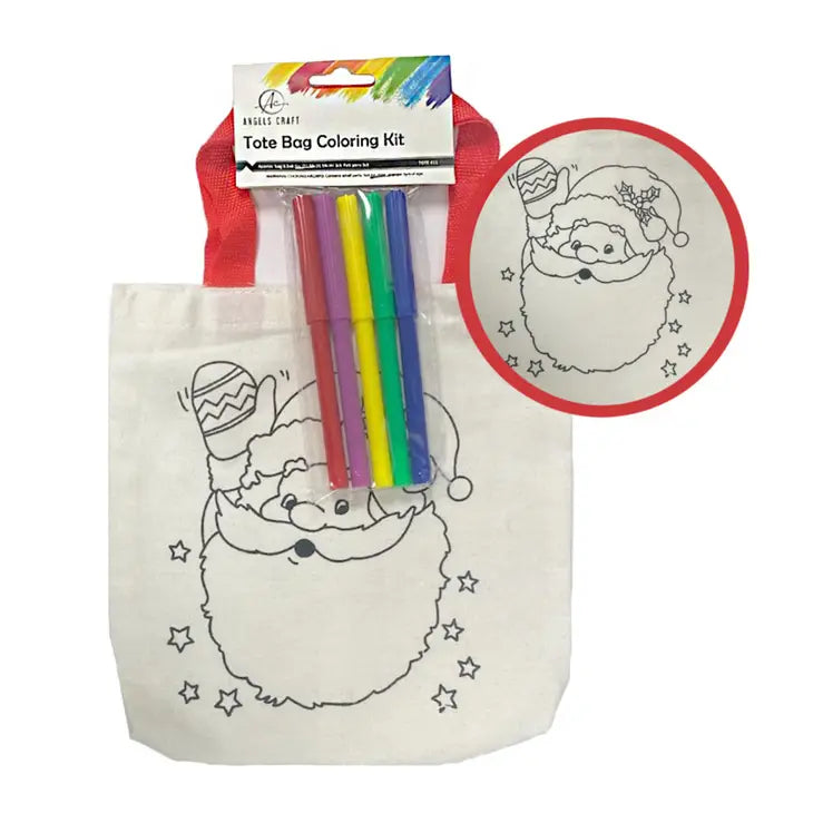 Santa Tote Bag Coloring Kit